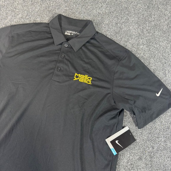 Nike Golf Other - Nike Golf Dri-FIT Polo Shirt Mens Medium Black Mello Yello Logo NWT New